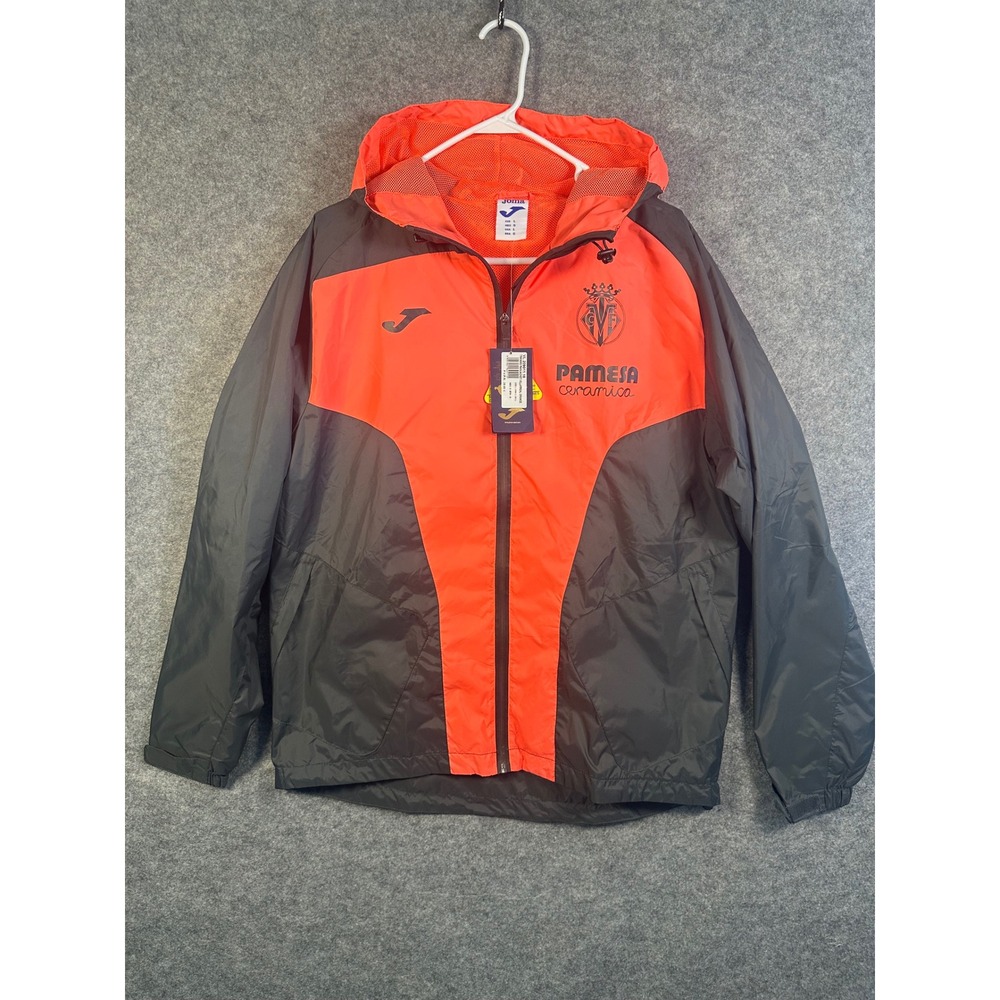 Joma Villarreal CF Mens Training Rain‎ Jacket Orange Charcoal VL. Large NWT